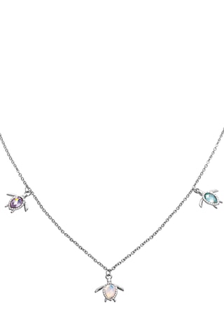 Ketting Turtle Rainbow - Zilverkleurig en Roze