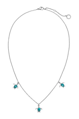 Ketting Turtle - Zilverkleurig en Turquoise