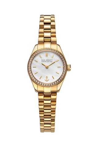 Stalen Quartz Horloge Petit Soleil - Goudkleurig en Wit