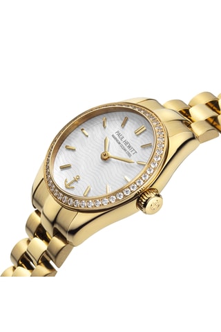 Stalen Quartz Horloge Petit Soleil - Goudkleurig en Wit