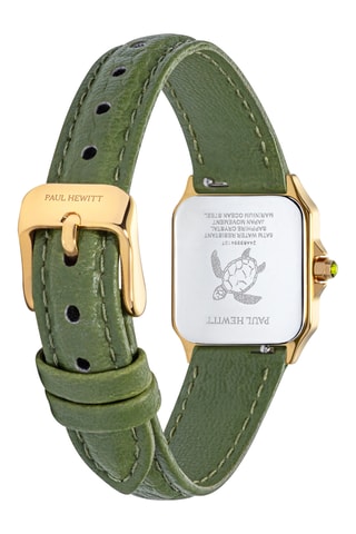 Polyurethaan Quartz Horloge Petite Tortue - Donkergroen en Goudkleurig