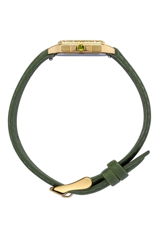 Polyurethaan Quartz Horloge Petite Tortue - Donkergroen en Goudkleurig