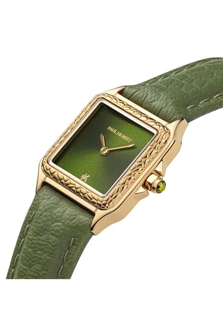 Polyurethaan Quartz Horloge Petite Tortue - Donkergroen en Goudkleurig