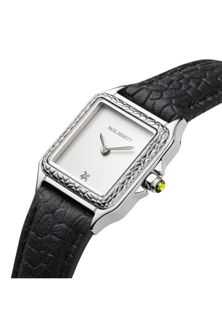 Polyurethaan Quartz Horloge Petite Tortue - Zwart en Zilverkleurig