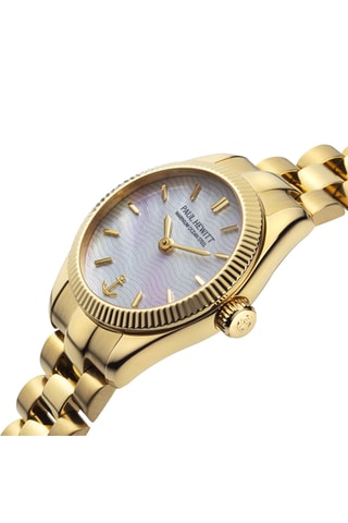 Stalen Quartz Horloge Petit Soleil - Goudkleurig en Wit