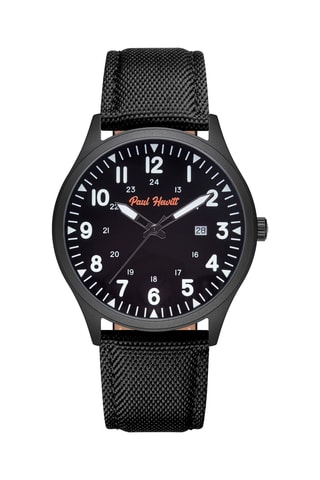 Textiel Quartz Horloge Captain's Field - Zwart