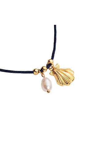 Ketting Scallop - Marineblauw en Goudkleurig