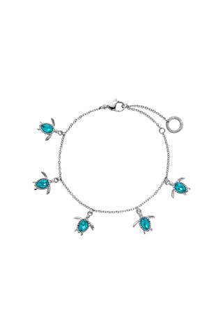 Armband Turtle - Zilverkleurig en Turquoise