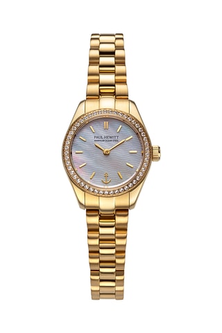 Stalen Quartz Horloge Petit Soleil - Goudkleurig en Roze