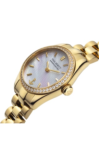 Stalen Quartz Horloge Petit Soleil - Goudkleurig en Roze