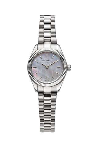 Stalen Quartz Horloge Petit Soleil - Zilverkleurig en Wit