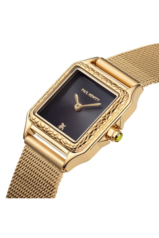 Stalen Quartz Horloge Petite Tortue - Goudkleurig en Zwart