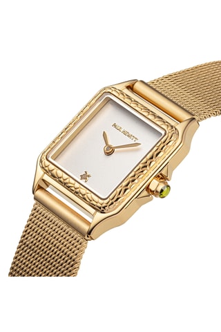 Stalen Quartz Horloge Petite Tortue - Goudkleurig en Wit