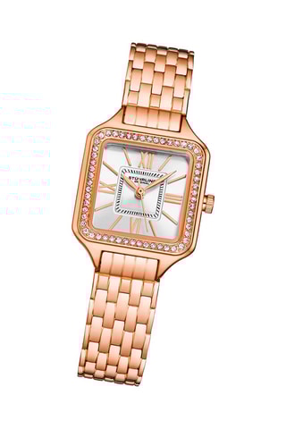 Relógio de quartzo em aço Dourado-rosa