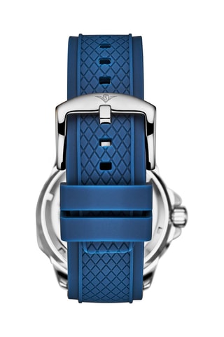 Relógio automático em silicone - Azul e prateado