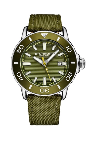 Relógio automático em nylon Voyager - Verde e prateado