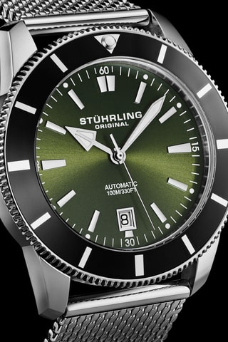 Relógio automático em aço - Prateado e preto