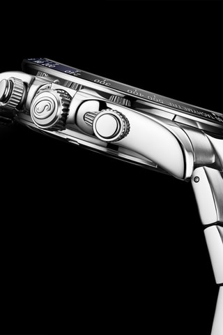 Relógio de quartzo em aço - Tacómetro - Prateado e azul