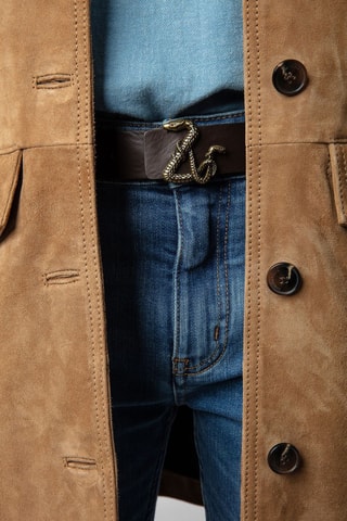 Ceinture en cuir - Marron foncé