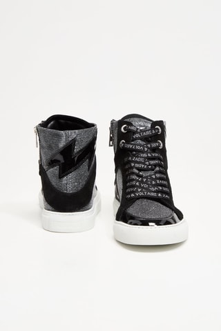 Baskets montantes en cuir - Noir