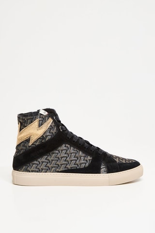 Baskets montantes en cuir - Noir