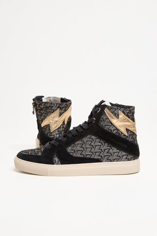 Baskets montantes en cuir - Noir