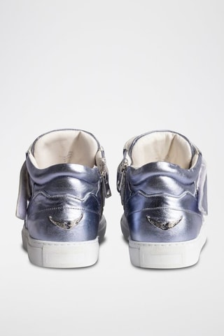 Baskets montantes en cuir - Argenté