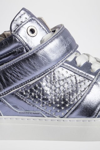 Baskets montantes en cuir - Argenté