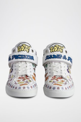 Baskets-montantes en cuir - Blanc