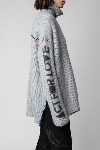Pull en cachemire - Gris chiné