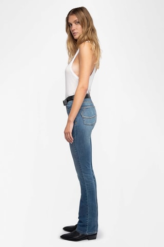 Jean flare en coton biologique - Bleu