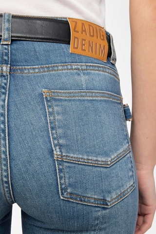 Jean flare en coton biologique - Bleu