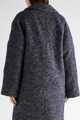 Manteau en laine, mohair et alpaga - Bleu