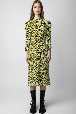 Robe midi en soie - Jaune