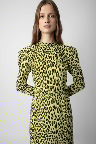 Robe midi en soie - Jaune