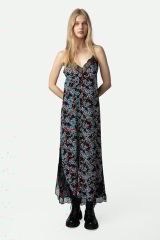 Robe longue en soie - Noir