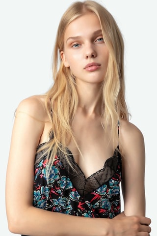 Robe longue en soie - Noir