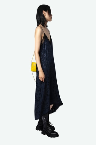 Robe midi en soie - Bleu marine