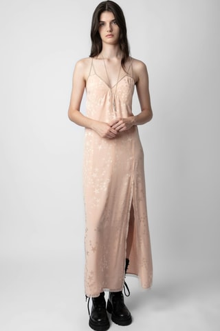 Robe longue en soie - Rose