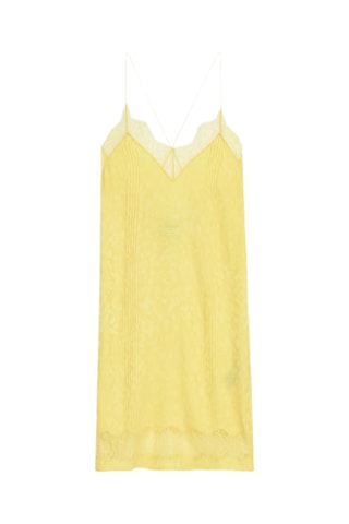 Robe droite en soie - Jaune