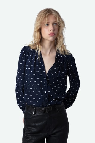 Chemisier en soie - Bleu marine