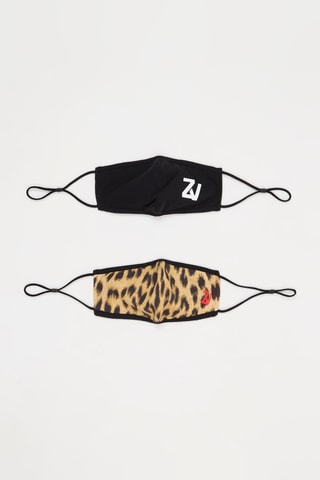 2 masques lavables - Noir et beige