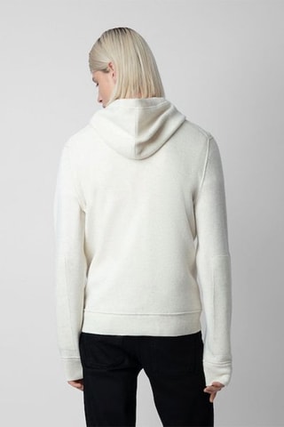 Sweat à capuche en mérinos - Ecru