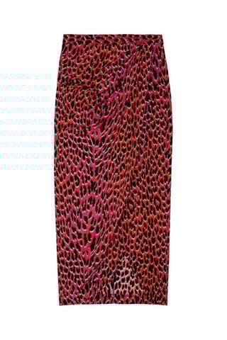 Jupe portefeuille en soie - Rouge