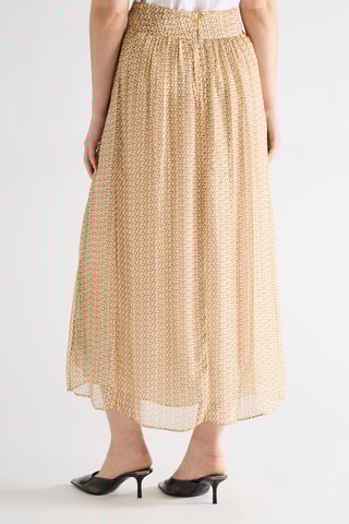 Jupe longue taille haute - Orange et écru