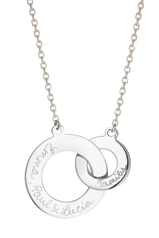 Collier personnalisable Anneaux Entrelacés - Argent ou plaqué or jaune ou plaqué or rose