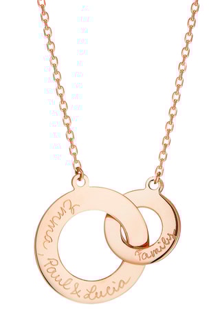 Collier personnalisable Anneaux Entrelacés - Argent ou plaqué or jaune ou plaqué or rose