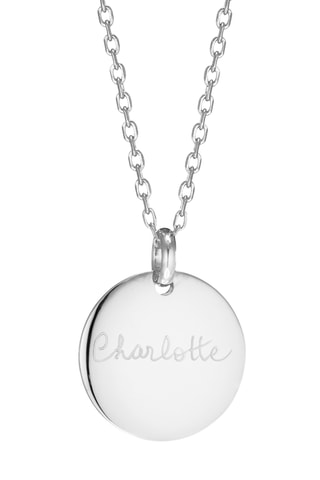 Collier personnalisable Disque Signature - Argent ou plaqué or jaune ou plaqué or rose
