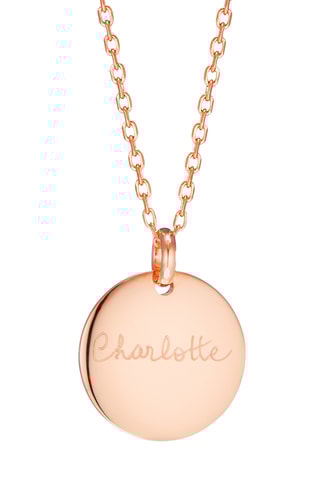 Collier personnalisable Disque Signature - Argent ou plaqué or jaune ou plaqué or rose