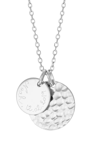 Collier personnalisable Double Disque Martelé - Argent ou plaqué or jaune ou plaqué or rose